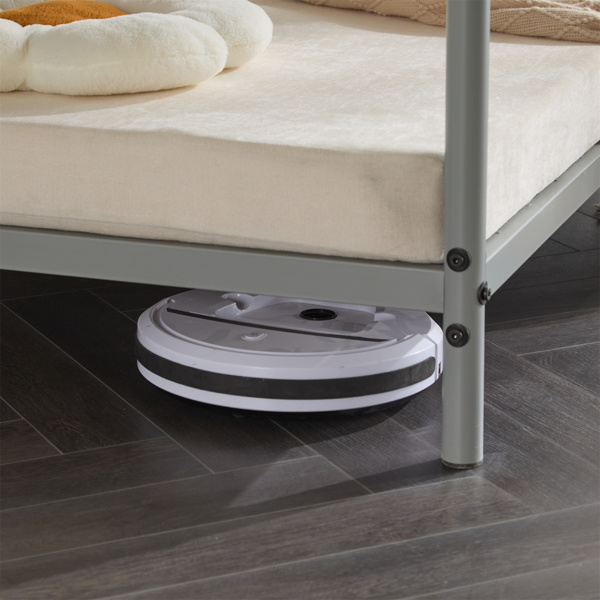 灰色 Twin 圆管双层矮床 护栏斜梯 铁床 美国-13