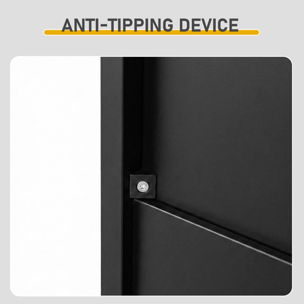 2门带5个开放格桌面带挡板 鞋柜 密度板 116*35.5*107cm 黑色-4