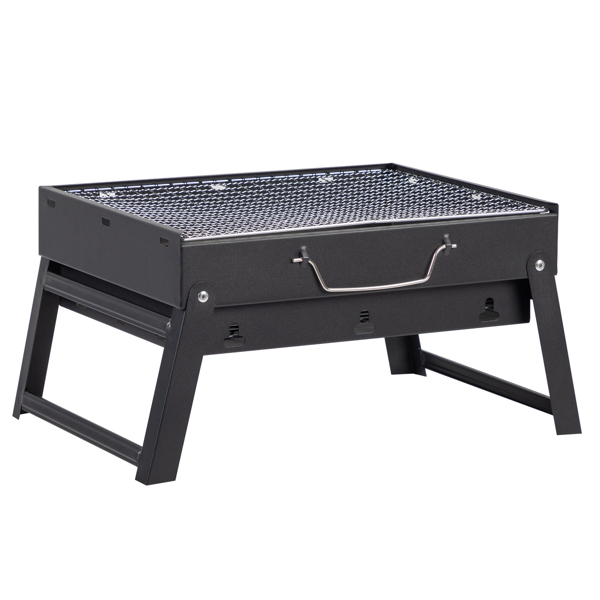 41*27*20cm 手提式 折叠收腿 黑色 烧烤架-4