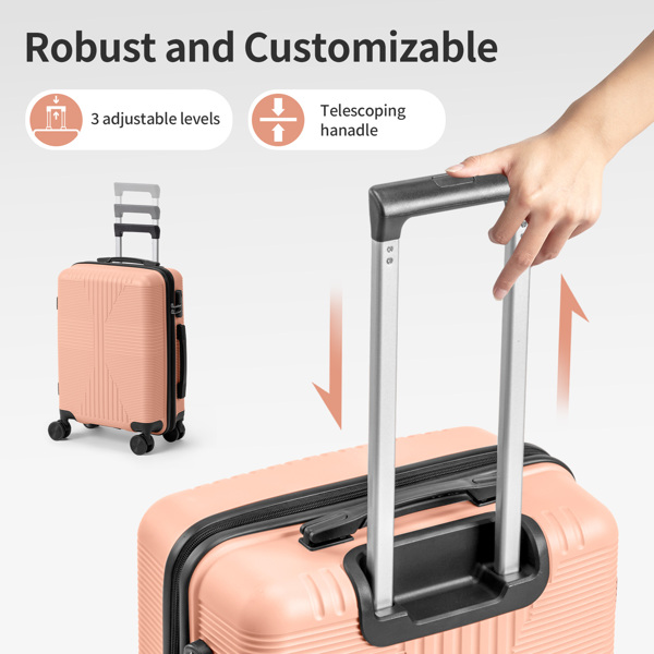 非TSA海关锁单个24寸 PP拉杆箱 24in PP 粉色-9