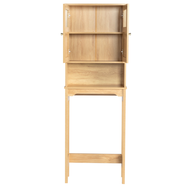 原木色   刨花板三胺贴面带藤面 60*22*170cm 双门 马桶柜-2