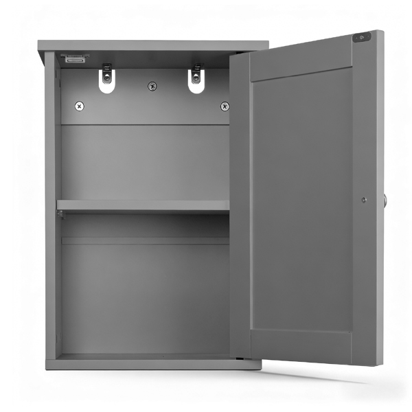 灰色 P2密度板喷漆 34.6*20*50cm 单门一搁架 浴室壁柜-13