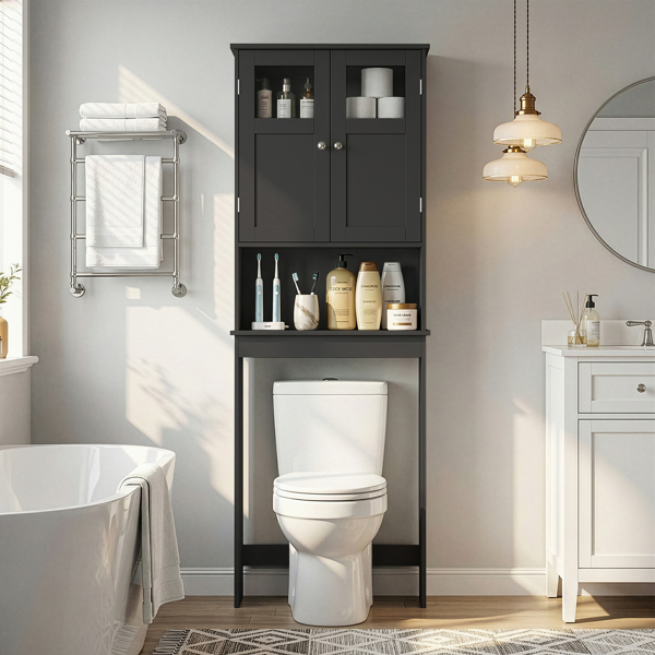 黑色 密度板喷漆 60*22*170cm 双门 马桶柜-10