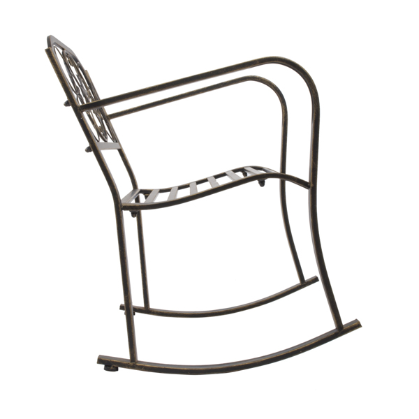 【替换66934556】22.5in 靠背箭头造型 黑色刷金 铁摇椅-16