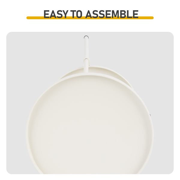 38.5*38.5*51cm 梯形 奶油白色 双层圆盘 庭院铁边桌-3