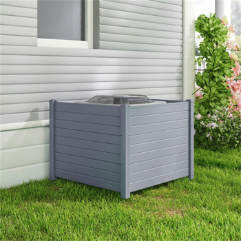 庭院花园48英寸×38英寸装饰性室外围栏模块化设计镀锌桩防风-灰色