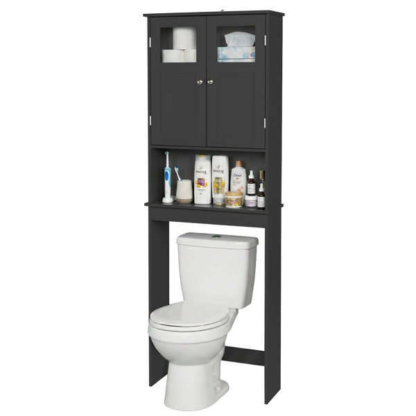 黑色 密度板喷漆 60*22*170cm 双门 马桶柜-5