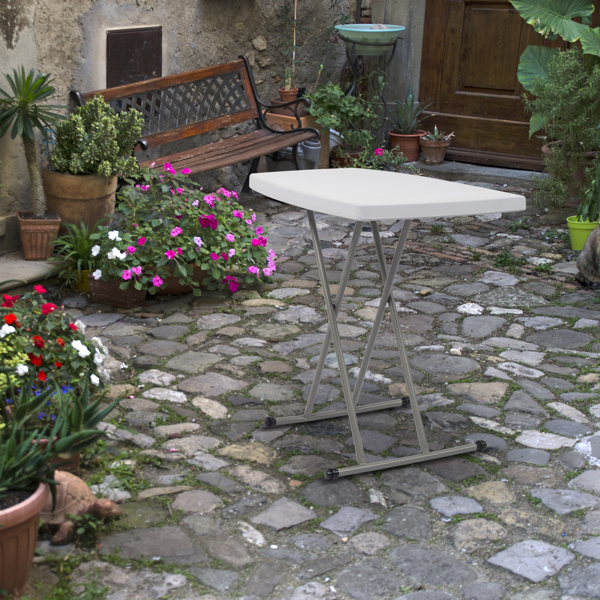 【替换59374361】30*20in 白色 可升降 庭院塑料折叠桌-20