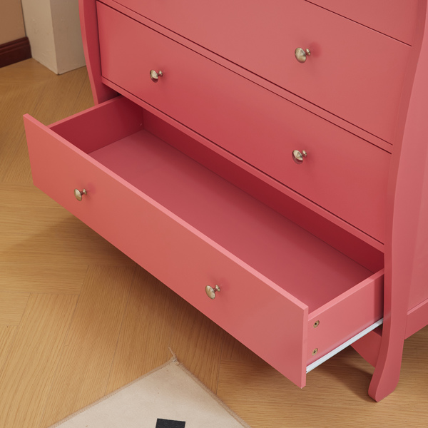 粉色 油漆面 密度板 三层抽屉  90.5*58*92cm 儿童木床 带安全带 换尿布台 婴儿-25