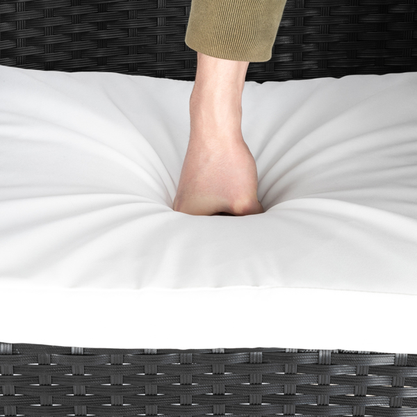 【替换47369505】2pcs单人沙发和1pc双人沙发和1pc茶几 扶手满编 黑色四线藤 座垫真空包装 编藤四件套-17