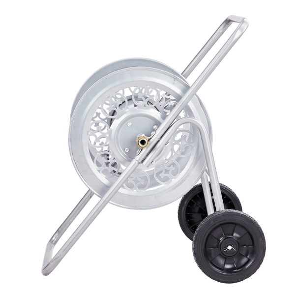 175FT水管车 76*58*70.5CM  银色 PVC实心轮 复古花纹 水管车-3