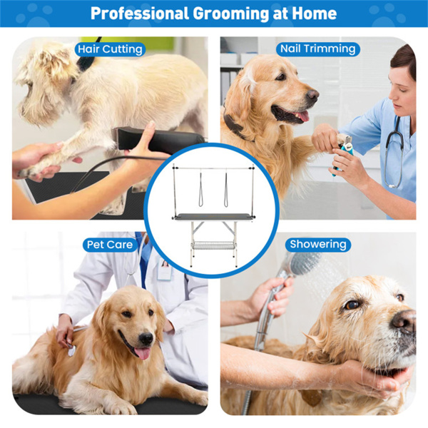 可折叠宠物美容台，带可调节的H形臂，可容纳330磅的小型大型犬-10