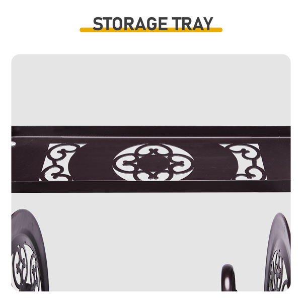 173FT  75*45*44CM 壁挂式水管卷盘 棕色 铁 复古花纹-4