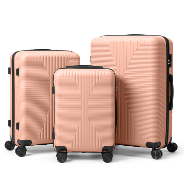 非TSA海关锁三合一 PP拉杆箱 20in 24in 28in PP 粉色-13