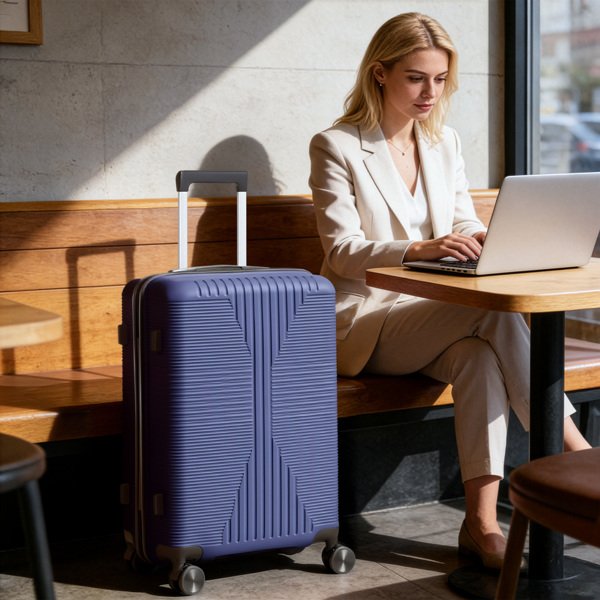 非TSA海关锁单个24寸 PP拉杆箱 24in PP 藏青色-2