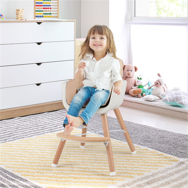 6合1可转换婴儿高脚椅，榉木框架5点式安全带，适用于6-36个月大的婴儿-10