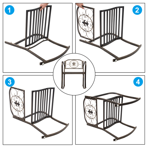 【替换66934556】22.5in 靠背箭头造型 黑色刷金 铁摇椅-25