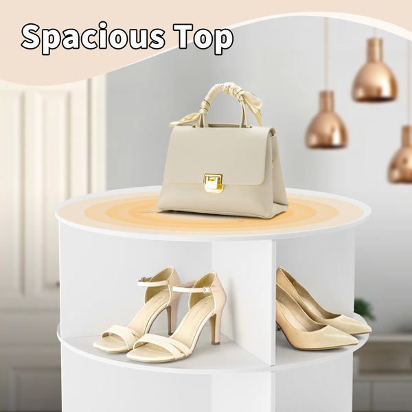 7 层 可360° 旋转 木塑板 60*60*184cm 鞋架 白色-9