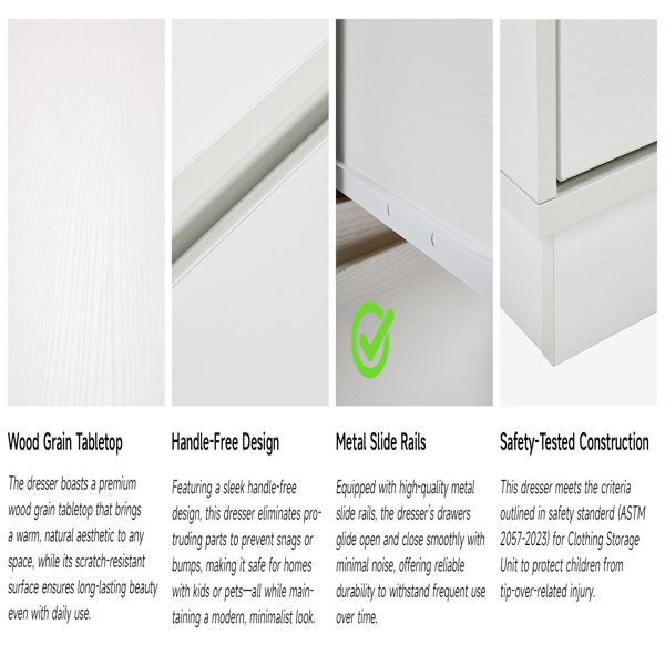 白色  P2刨花板  160*40*80cm 三层九抽 抽屉柜 现代 1pcs-14