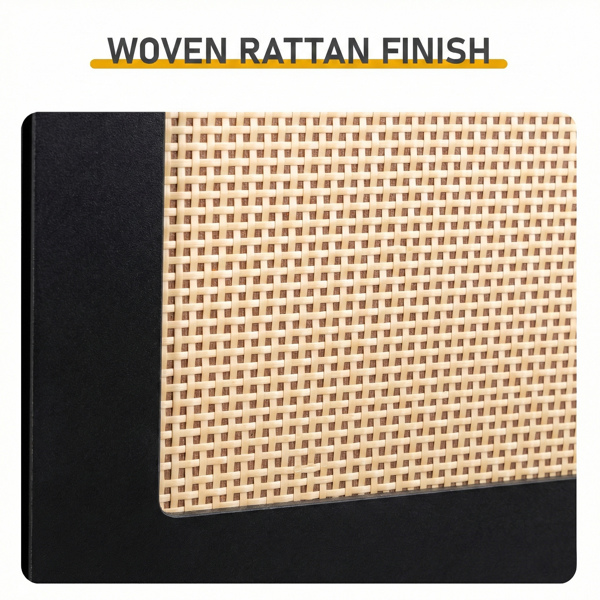 藤面3翻斗 鞋柜 刨花板 54*24*135 cm  黑色-8