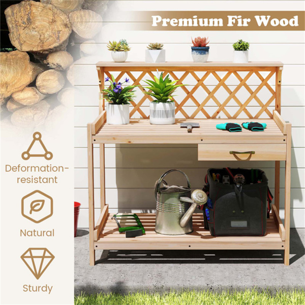 24英寸人体工程学高度园艺桌，176磅桌面容量植物展示架-8