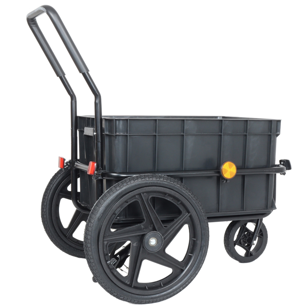 二合一自行车货运拖车/手推车，带可拆卸货箱和防水罩，黑色，带牵引杆和可拆卸把手的手推车/婴儿车，黑色--不支持self-pick up且不支持指定仓库发货-26