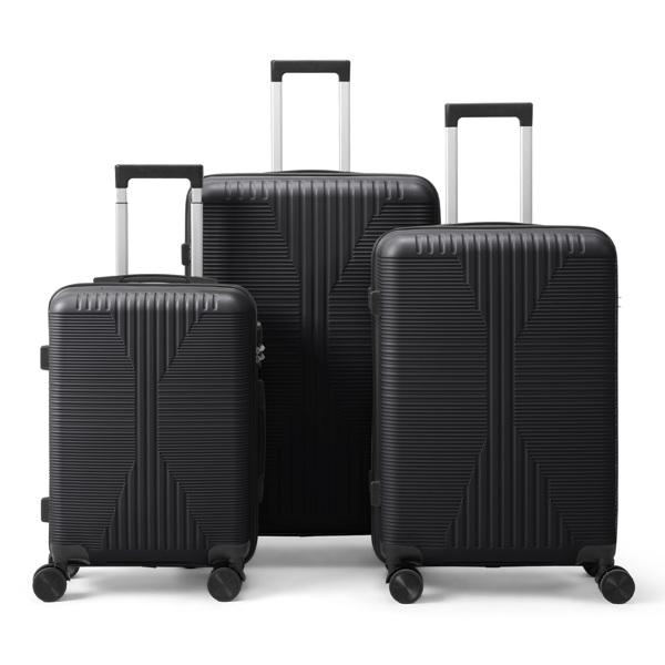 非TSA海关锁三合一 PP拉杆箱 20in 24in 28in PP 黑色-14