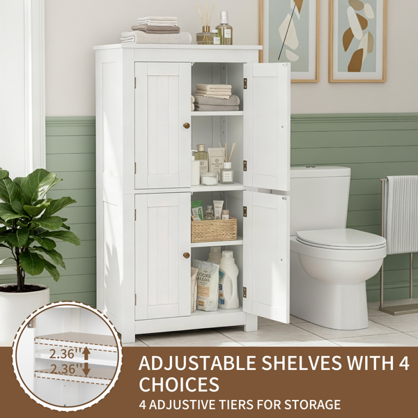 白色  密度板喷漆 竖纹 60*30*110cm 4门 浴室立柜-6