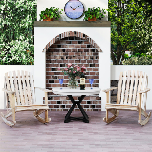 高扇背户外摇椅，4.5英寸宽扶手，为后院提供舒缓的摇摆运动-3