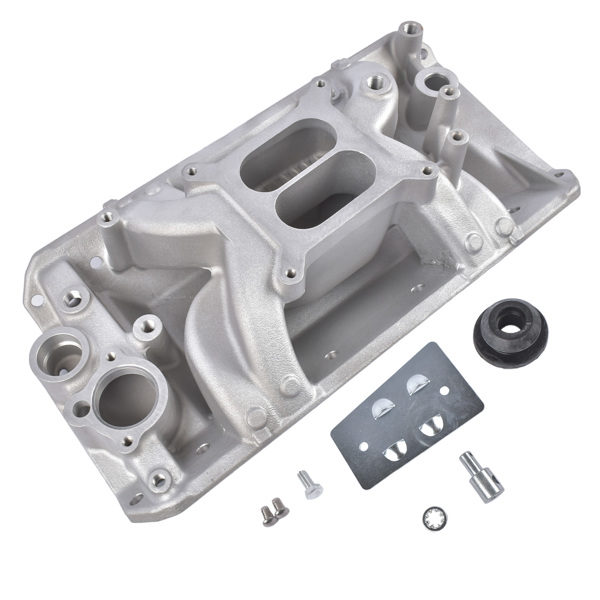 进气歧管 Aluminum Dual Plane 4 Barrel Intake Manifold Replacement for Jeep Cherokee Wagoneer CJ5 CJ6 CJ7 J10 J20 J-2500 AMC AMX V8 GAS 1970-1991-5