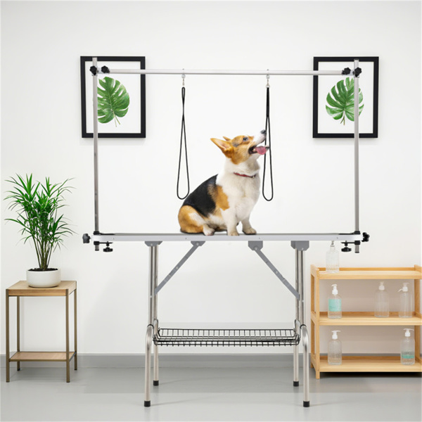 可折叠宠物美容台，带可调节的H形臂，可容纳330磅的小型大型犬-2