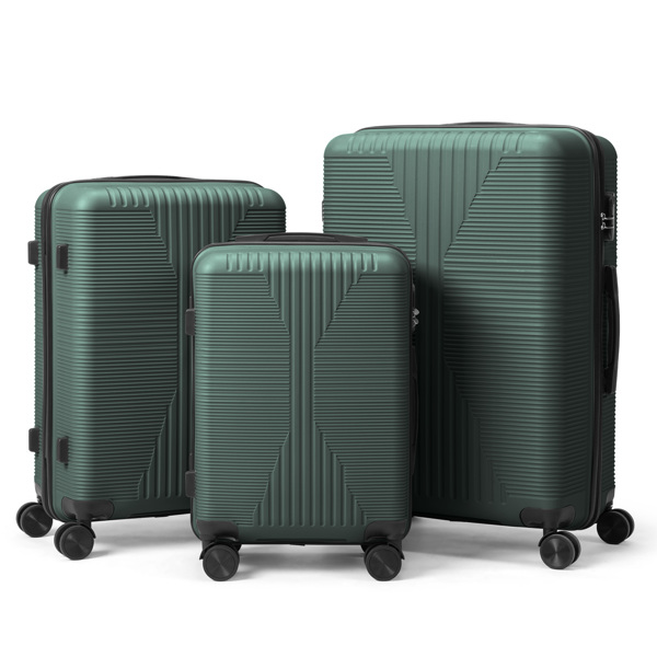 非TSA海关锁三合一 PP拉杆箱 20in 24in 28in PP 墨绿色-14