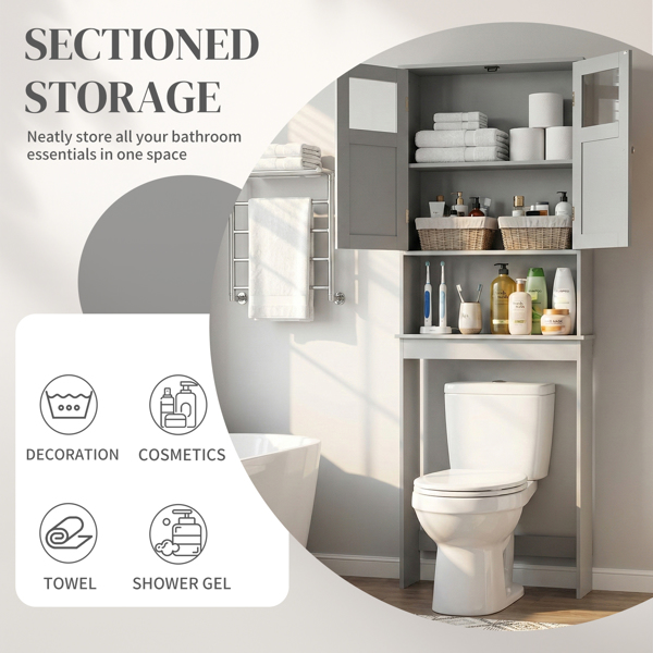 灰色 密度板喷漆 60*22*170cm 双门 马桶柜-14