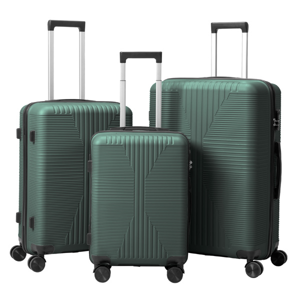 非TSA海关锁三合一 PP拉杆箱 20in 24in 28in PP 墨绿色-11