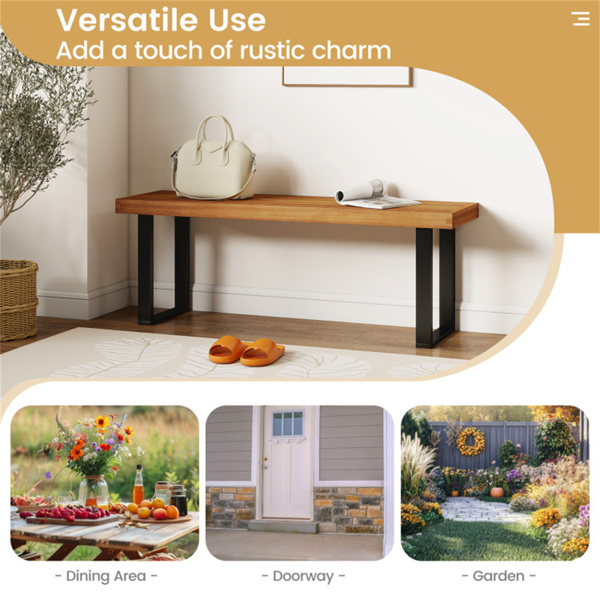 2PCS实心相思木户外餐桌，800磅承重露台花园长椅-5