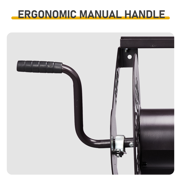 173FT  75*45*44CM 壁挂式水管卷盘 棕色 铁 复古花纹-5