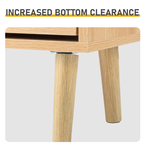 藤面2抽4翻斗 鞋柜 刨花板 105*24*110cm 原木色-7