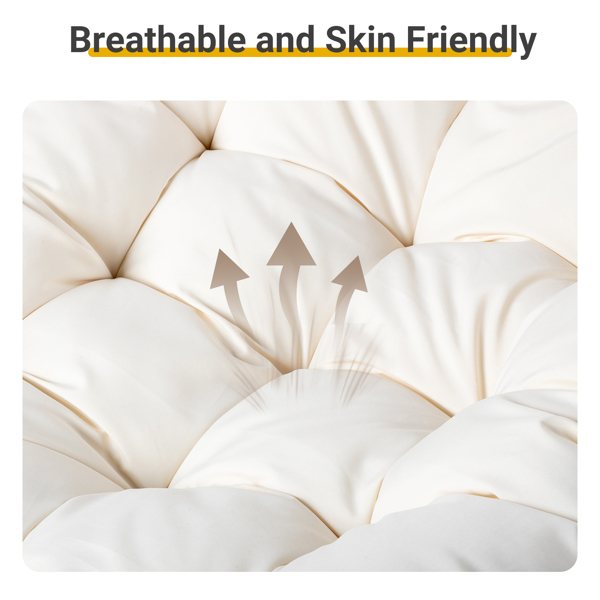 【替换72555836】帕帕索椅 棕色藤条 米色垫子 编藤摇椅 蛋形-13