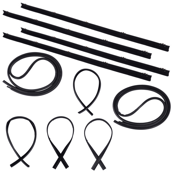车门车窗密封防水套件 Door & Window Run Channel Weatherstrip Seals Set Replacement for 1972-79 Dodge Pickup Truck-4