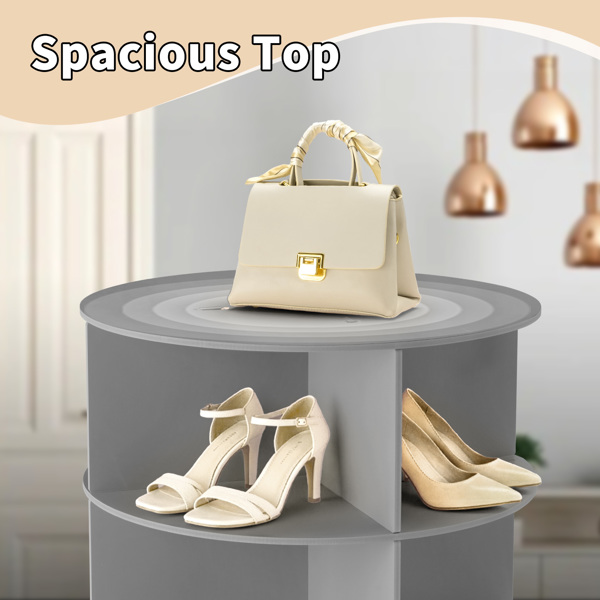 7 层 可360° 旋转 木塑板 60*60*184cm 鞋架 灰色-9