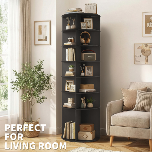 7 层 可360° 旋转 木塑板 60*60*184cm 鞋架 黑色-12