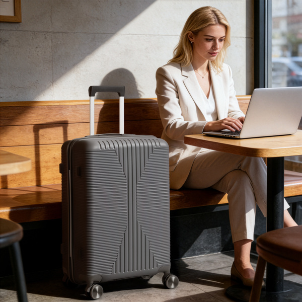 非TSA海关锁单个24寸 PP拉杆箱 24in PP 深灰色-1