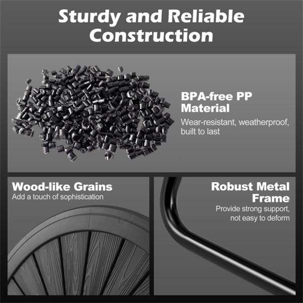 黑色双室堆肥滚筒37.5Gal 360°旋转堆肥箱，带搅拌叶片，用于花园-6