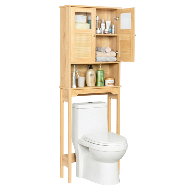 原木色   刨花板三胺贴面带藤面 60*22*170cm 双门 马桶柜-5