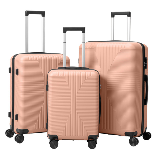 非TSA海关锁三合一 PP拉杆箱 20in 24in 28in PP 粉色-11