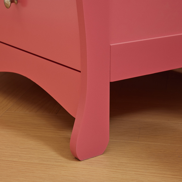 粉色 油漆面 密度板 三层抽屉  90.5*58*92cm 儿童木床 带安全带 换尿布台 婴儿-12