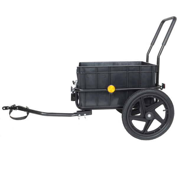 二合一自行车货运拖车/手推车，带可拆卸货箱和防水罩，黑色，带牵引杆和可拆卸把手的手推车/婴儿车，黑色--不支持self-pick up且不支持指定仓库发货-7