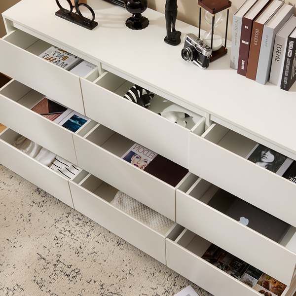 白色  P2刨花板  160*40*80cm 三层九抽 抽屉柜 现代 1pcs-10