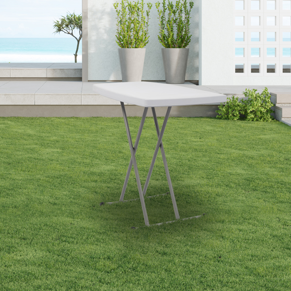 【替换59374361】30*20in 白色 可升降 庭院塑料折叠桌-30