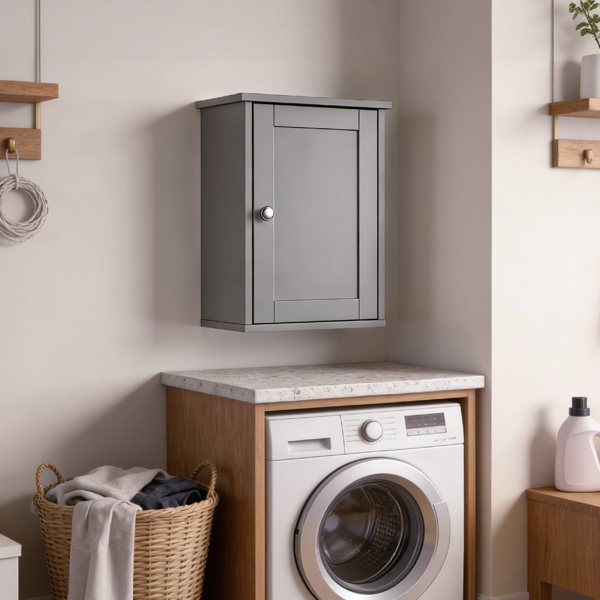 灰色 P2密度板喷漆 34.6*20*50cm 单门一搁架 浴室壁柜-1